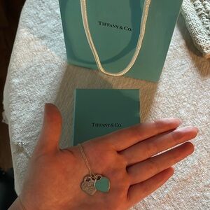 Tiffany & Co. Silver and Blue Disc Necklace
